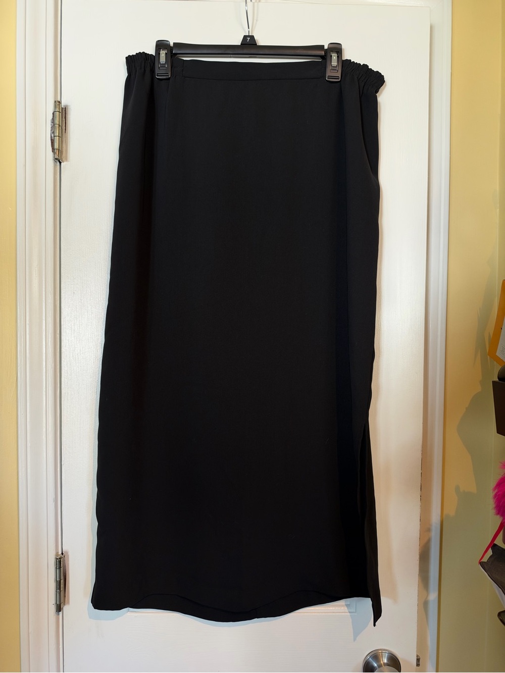 Black Midi Skirt with Side Slit